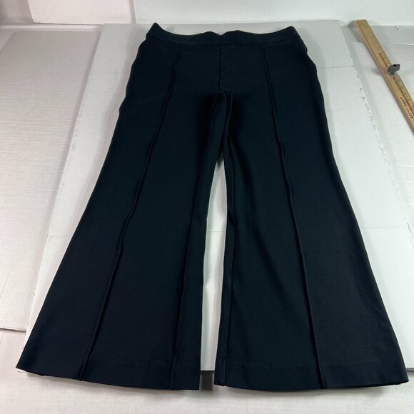 Spanx Super Smooth Pants Women's 34x26* Ponte Flare Crop Front Seam Black Tag 1X - Picture 1 of 16